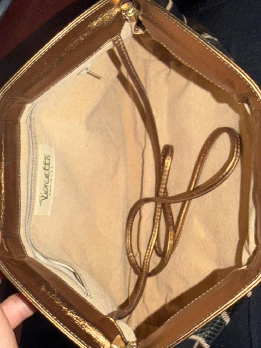 VENETTO By Ami Kahn VINTAGE 80s Snakeskin & Leather Gold/Silver/Bronze Two-Way - Picture 6 of 8